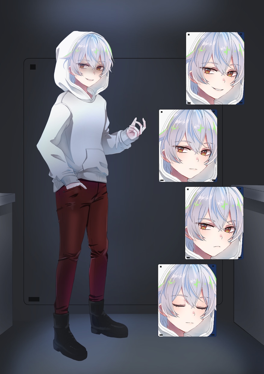 病み男子【表情6種】販売します TRPGや動画配信に！悪役ムーブも出来ます！ イメージ1