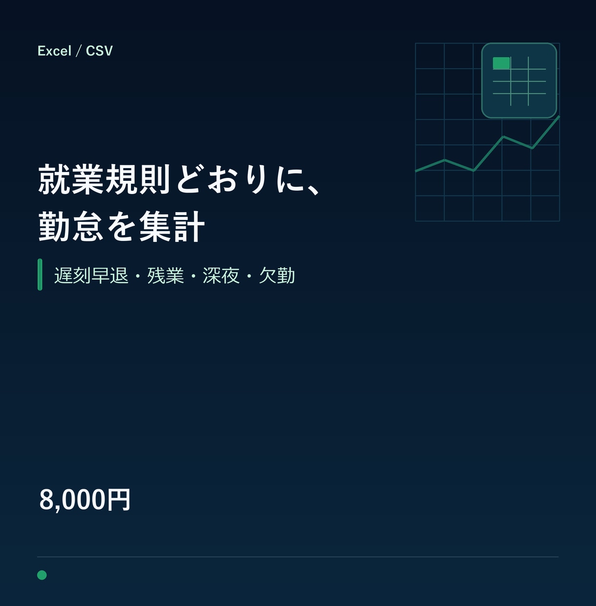 就業規則どおりの勤怠集計Excelを作ります 遅刻早退・残業・深夜・欠勤の数え方をルールから整理 イメージ1