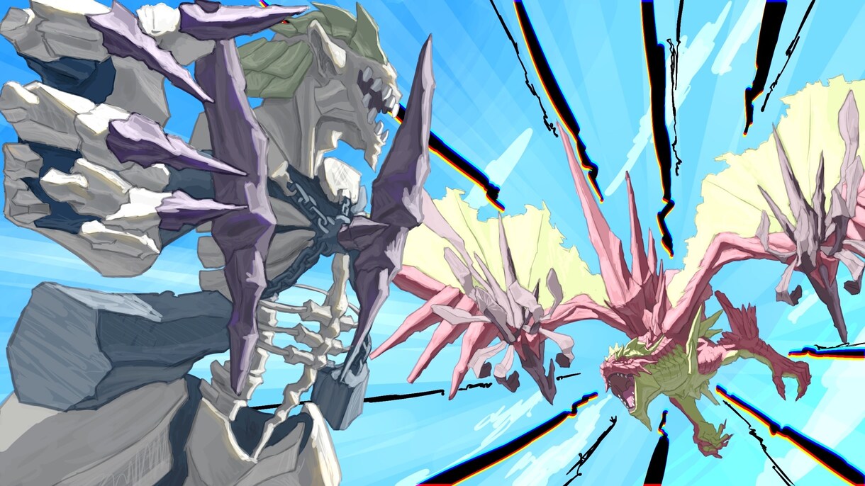 大迫力のドラゴン・モンスターの一枚絵描きます ゲームや動画のサムネ、小説の表紙に！ イメージ3