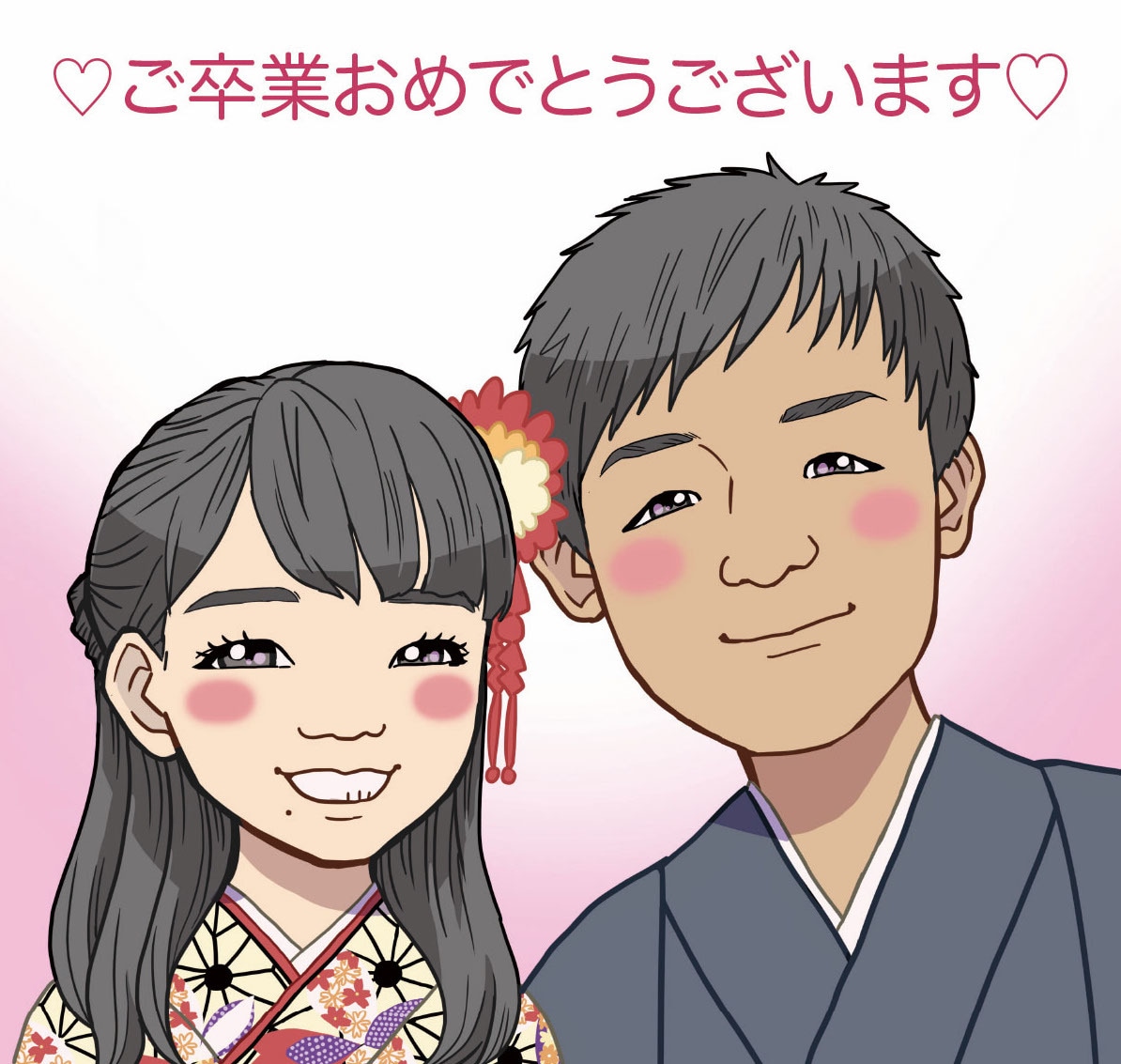 カップル・夫婦のかわいい似顔絵お描きします 記念日やお祝い事のプレゼントに♡ イメージ2