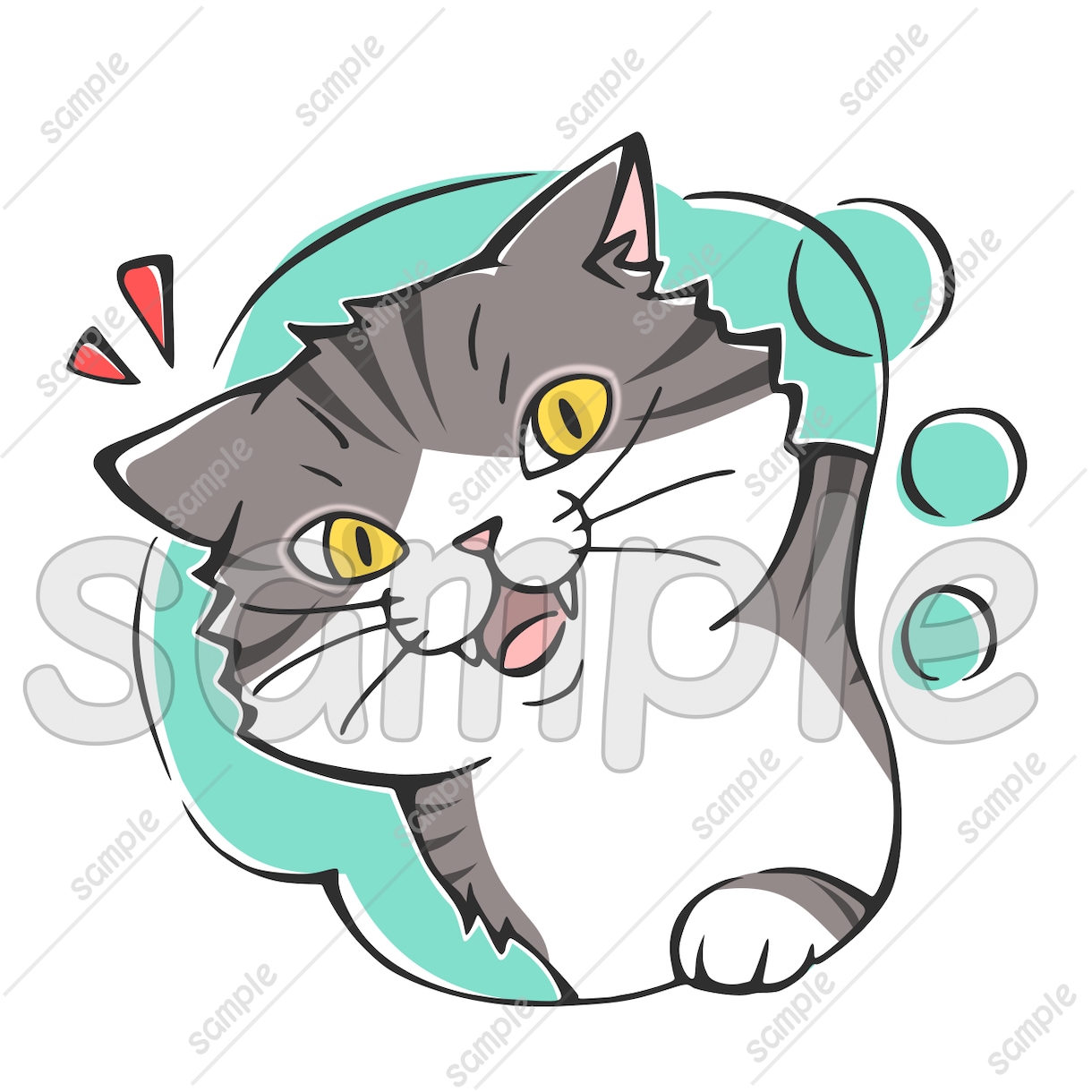商用利用OK！猫の手書きイラスト販売しています SNS、パンフレットやチラシ、POP、名刺、印刷の素材に★D イメージ2