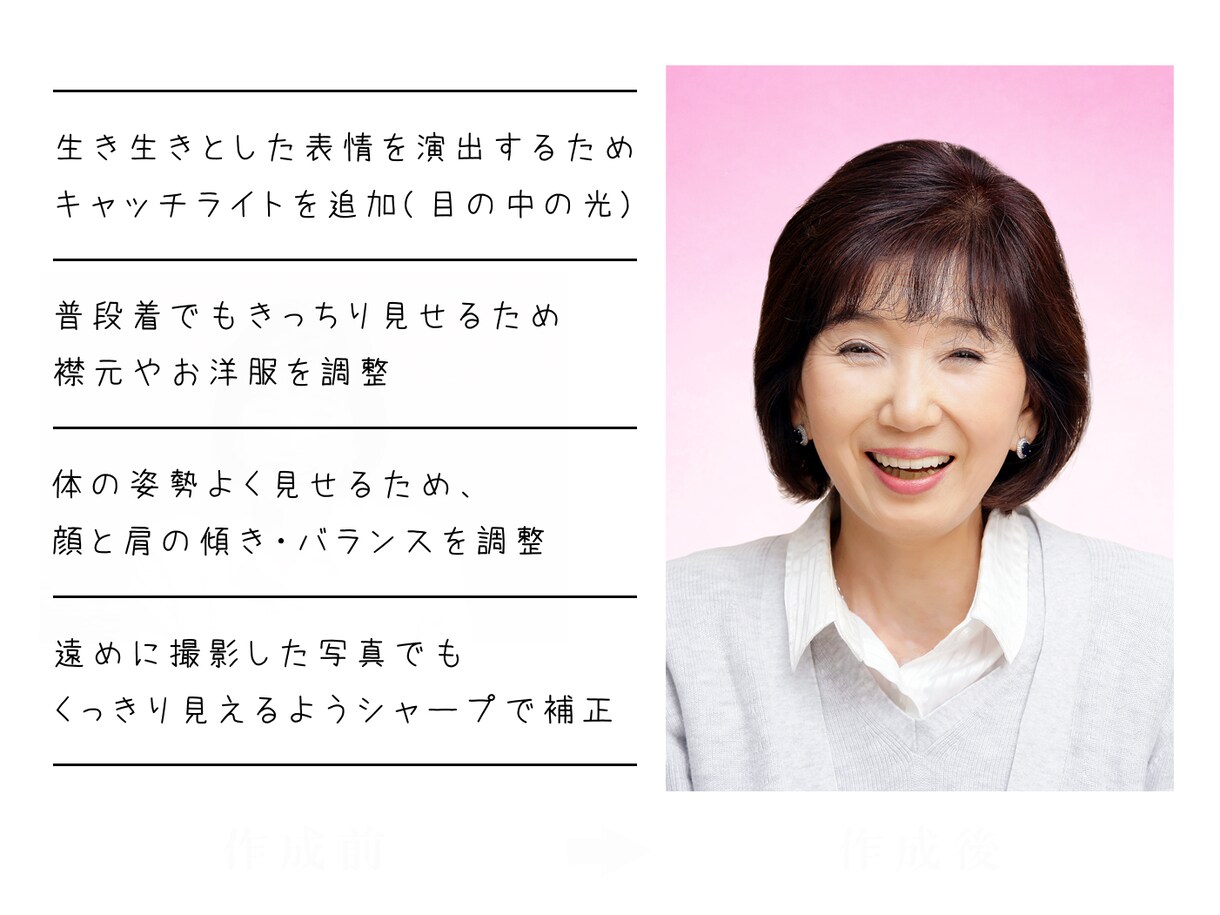 遺影写真データをお作りします ただに機械的に作るのではなく、1枚1枚丁寧に作成いたします イメージ6