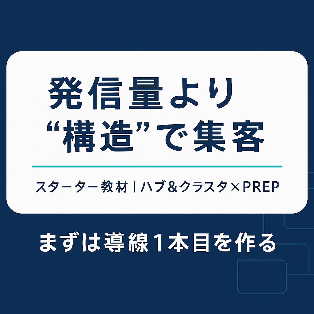 発信をやめても“構造”で集客｜スターター教材ます 発信を減らしても回る、検索×回遊の導線設計 イメージ1