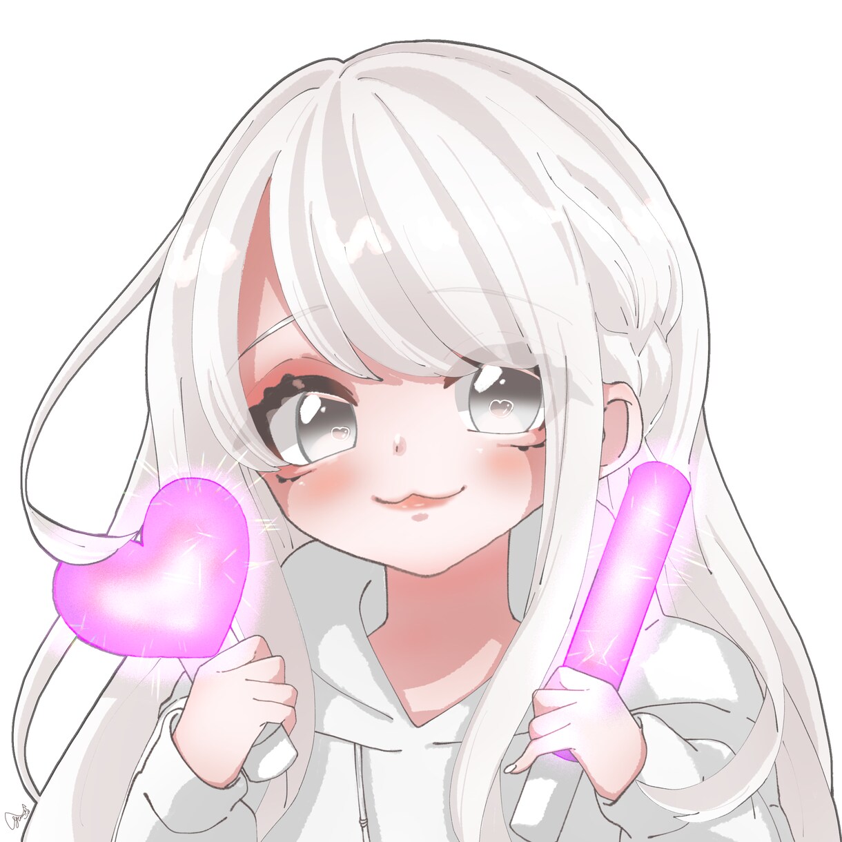推し活している女の子を制作します SNS用イラスト・アイコン作成 イメージ4