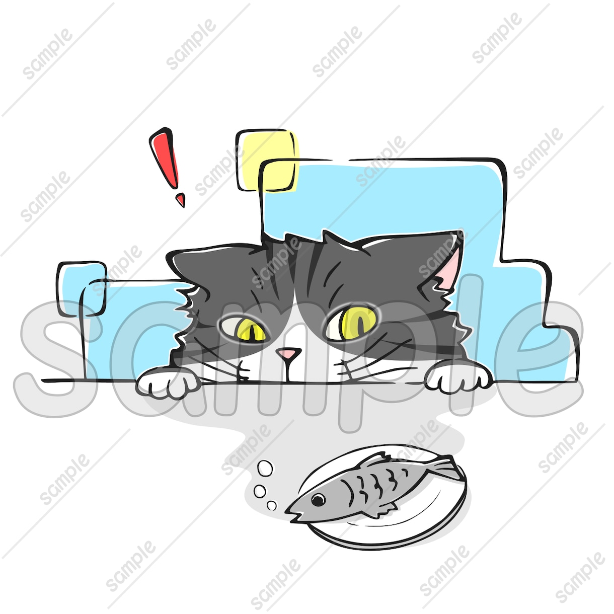 商用利用OK！猫の手書きイラスト販売しています SNS、パンフレットやチラシ、POP、名刺、印刷の素材に★D イメージ1