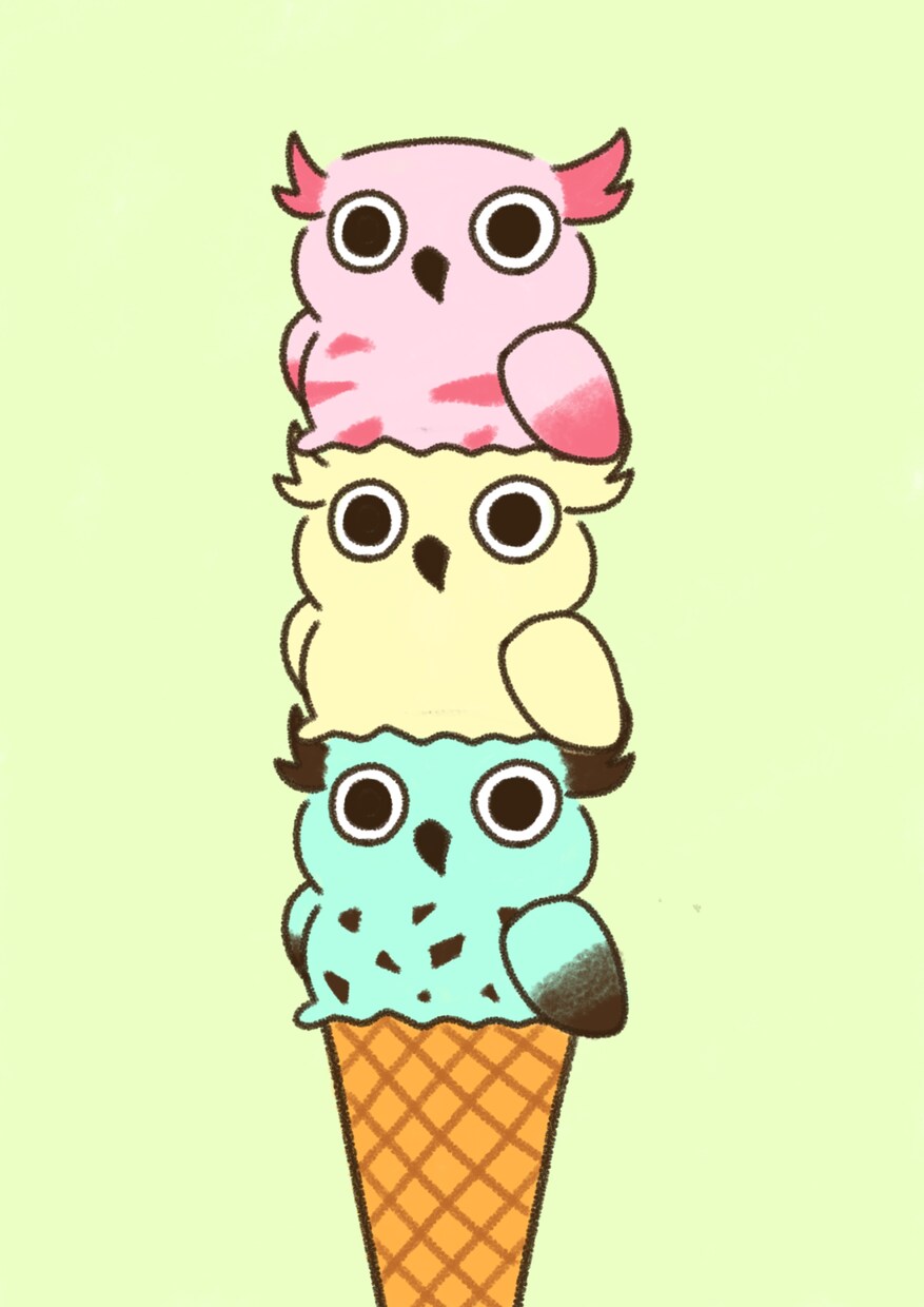 ユーモア溢れるミミズクさんのイラスト描きます 可愛いミミズクさんがあなたに福をお届け！ イメージ2