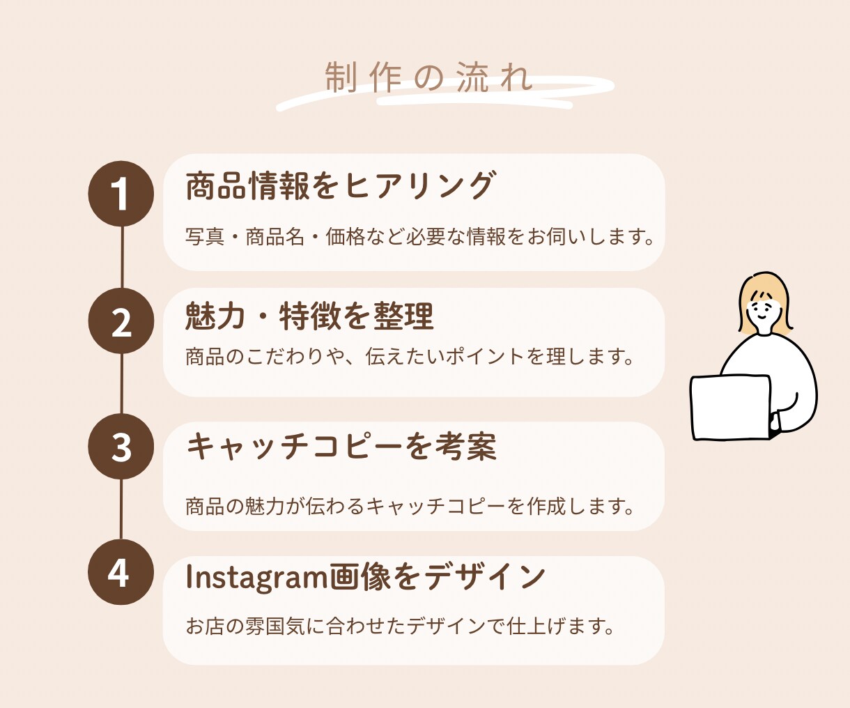 Instagram投稿画像・インスタ画像作ります 飲食店ライター経験がある女性デザイナーが制作します♪ イメージ5
