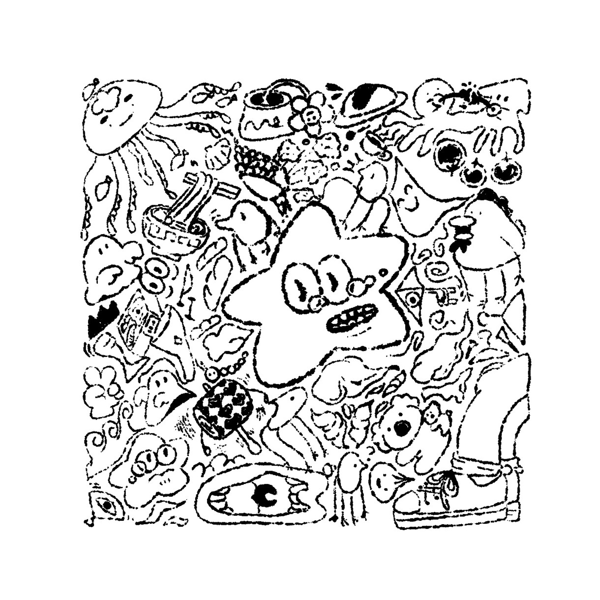 ポップな手描きイラスト描きます 好きなものをぎゅっと詰め込む、ごちゃかわイラストです。 イメージ3