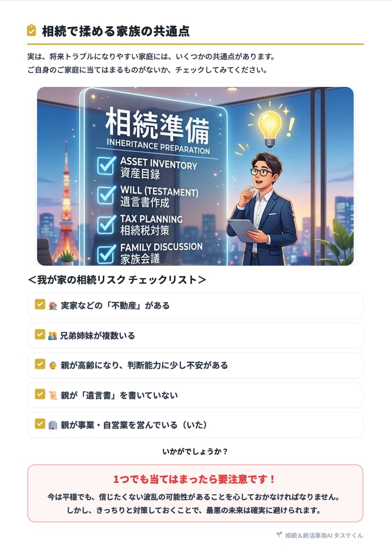 相続の悩み相談（相続AI+リスク診断特典）承ります 争族リスクや税金負担度を可視化するWEB診断＋AI相談 イメージ3