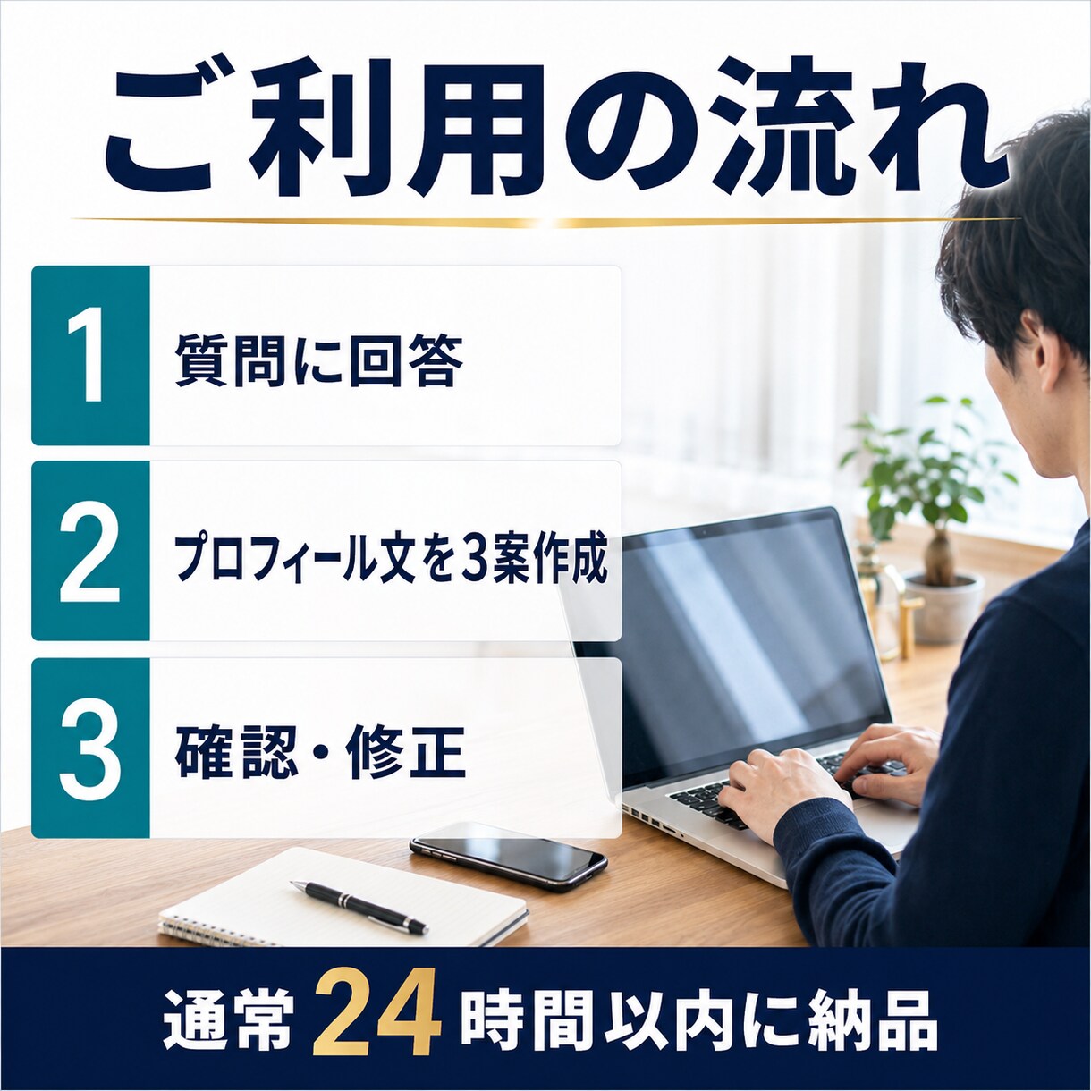 あなたの魅力が伝わるプロフィール文を作成します 質問に答えるだけで自然な自己紹介文が完成します イメージ3