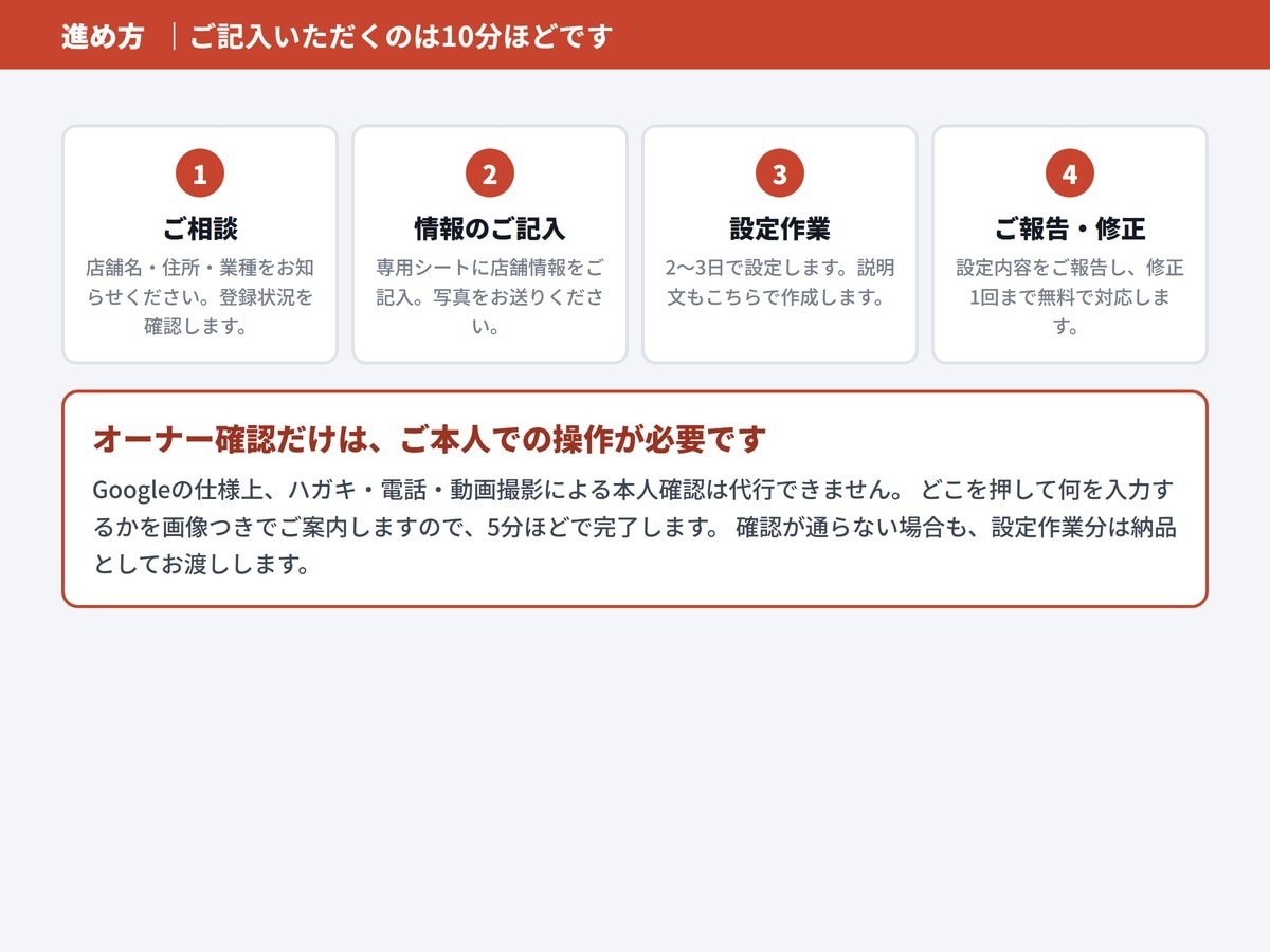 Googleビジネスプロフィールを設定します 地図検索対策｜初期設定を丸投げOK｜説明文・写真まで整えます イメージ4