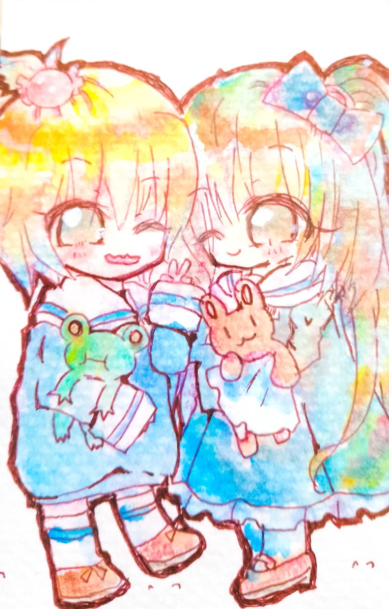アナログで可愛いイラストかきます アナログで2頭身～3頭身のふわふわなキャラを描きます。 イメージ1