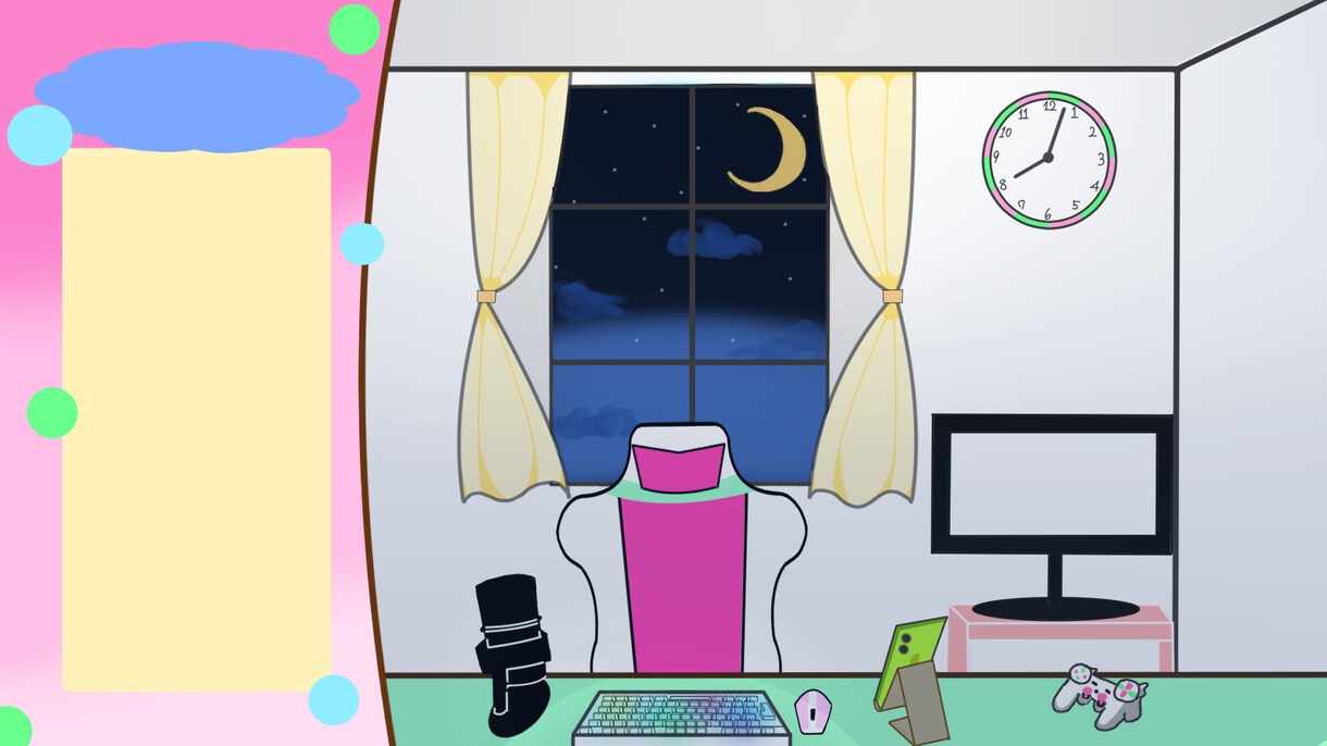 Vtuber配信用背景・配信画面描きます ゲーム背景や、部屋背景イラストも！ イメージ3