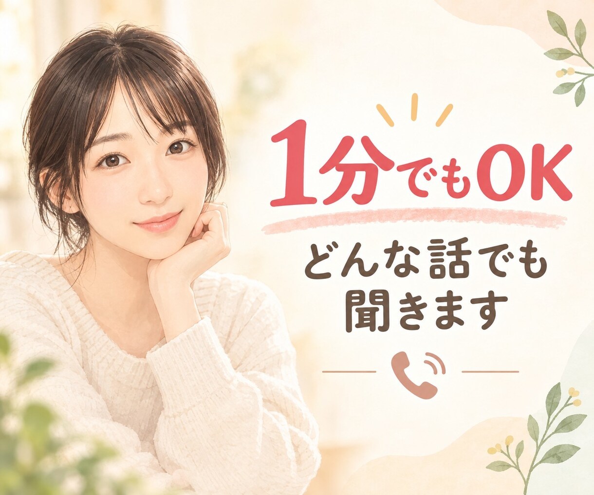 眠れない夜の話し相手｜悩み・愚痴を否定せず聴きます 誰かに話したい。でも、誰に話せばいいかわからないを解消！ イメージ1