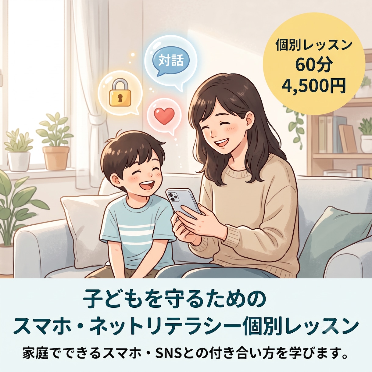 スマホ・ネットリテラシー個別レッスンを行います 家庭でできるスマホ・SNSとの付き合い方を学びます。 イメージ1