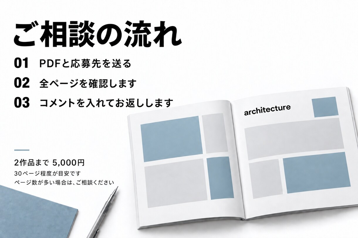 建築ポートフォリオの構成・レイアウトを添削します 院試・留学・新卒応募へ。作品の魅力が伝わる見せ方に イメージ2