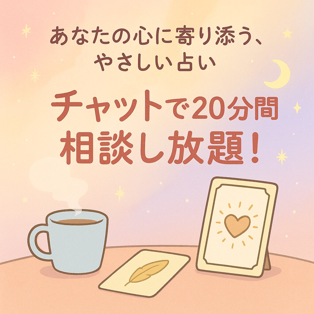 20分間あなたの気持ちに寄り添う占いします 恋愛、人間関係、将来どんなことでも◎チャットで相談し放題！ イメージ1