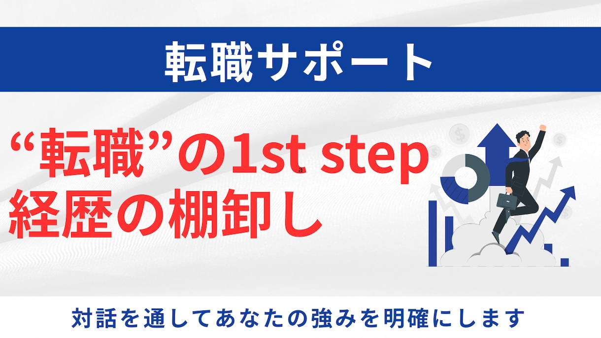 転職が頭をよぎった方。経歴整理支援をします 対話をしながら職務経歴の整理や強みの棚卸しを行います。 イメージ1