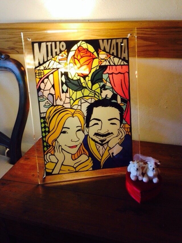 手書きで似顔絵入りのウェルカムボードを作成します 結婚式用のおしゃれなウェディングボード【額入りも選べます】 イメージ4