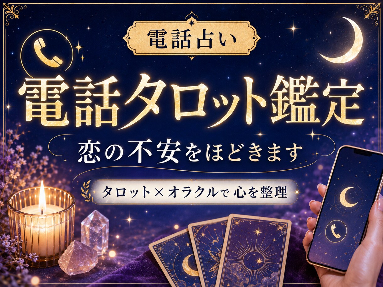 恋の不安をほどく電話タロット占いをします タロット×オラクルで、恋の迷いを光に変えます✨ イメージ1