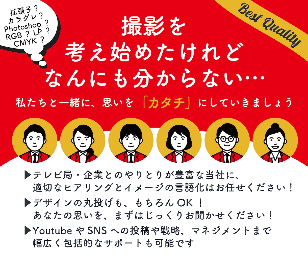 番組制作のプロが映像・写真を撮影・編集します テレビ番組制作会社が作る”高品質”なデザインをお届け! イメージ2