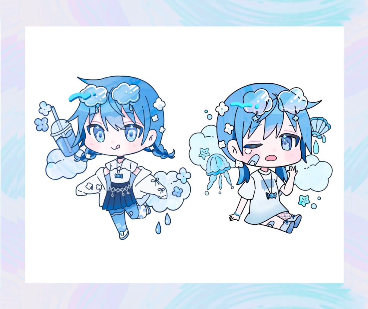 ポップで可愛い、グッズ映えなミニキャラ描きます ミニキャラを制作します！表情、ポーズ差分なども追加できます イメージ6