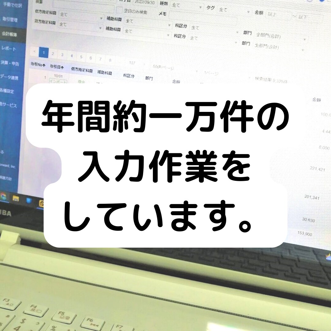 マネーフォワードクラウド入力代行します 土日対応可。輸出に関する入力可。あなたの経理を楽にします。 イメージ2