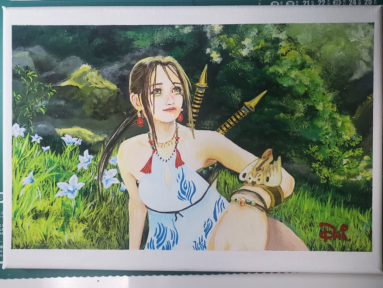 ペットの画像お気に入りの画像から絵画を描きます アクリル絵の具を使いA4サイズのキャンパスで描きます イメージ6