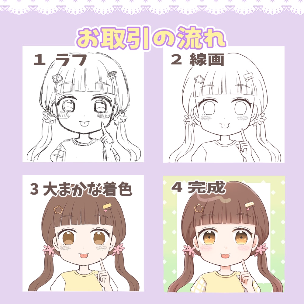 SNSブログに♡商用利用◎かわいいイラスト描きます 修正何度でも！配信やグッズに✰バストアップ～全身まで！ イメージ2