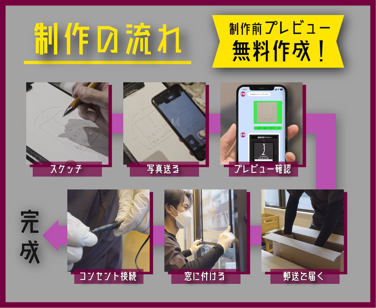 窓に貼ると目立って視線奪うLED透明看板製作します 2階以上の店舗様注目！窓を利用して昼も夜も視線誘導！省エネ！ イメージ10