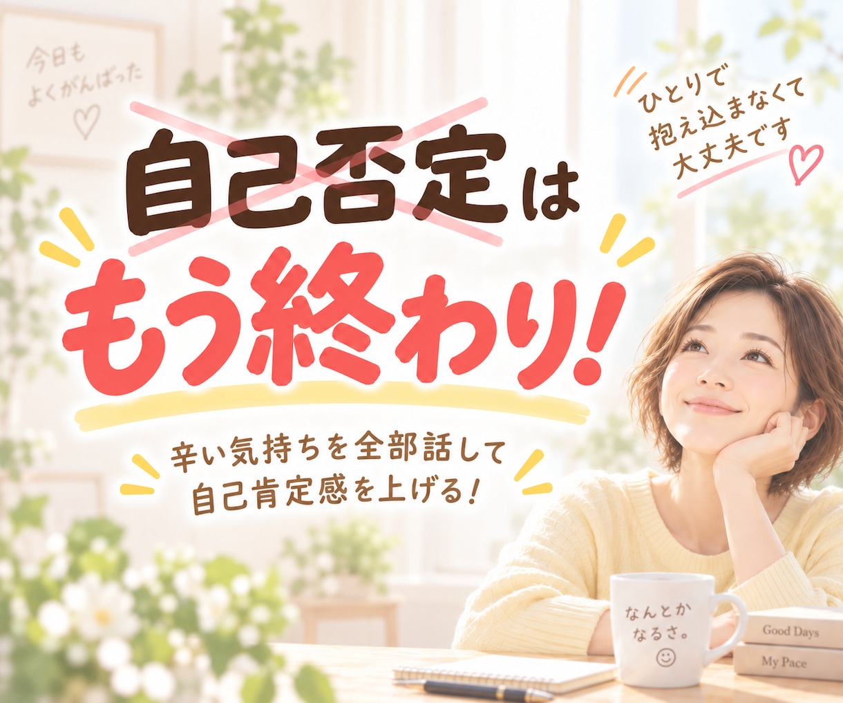 もう自己否定はストップ！一緒に気持ちを整理します 出来ていることを見つけて、自己肯定感を上げるお手伝いします！ イメージ1