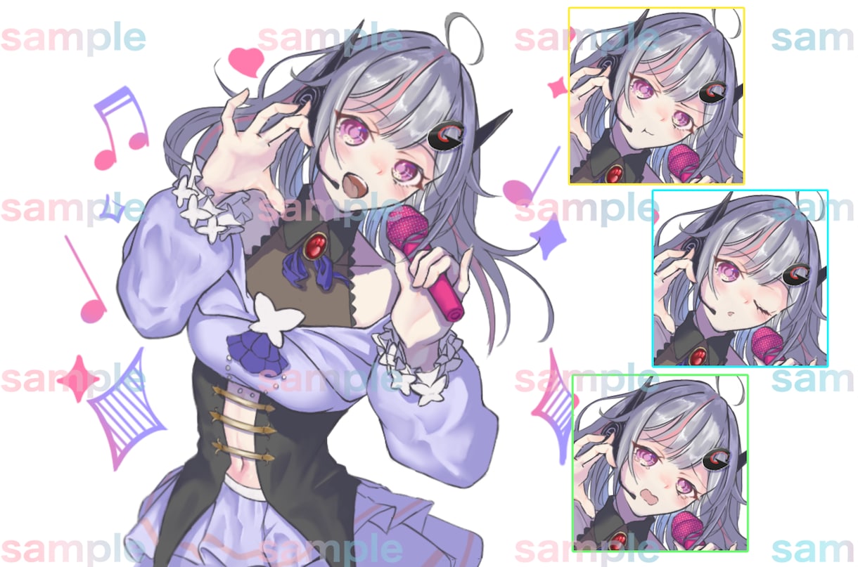 配信サムネやアイコン・記念日イラストなどに使えます 立ち絵以外のイラストはこちらで承ります。 イメージ6