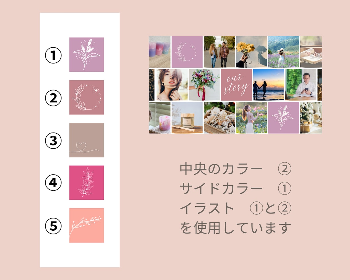 おふたりの好きを詰め込んだコラージュを作成します おふたりの好きなものをカラフルに紹介できるコラージュ イメージ4