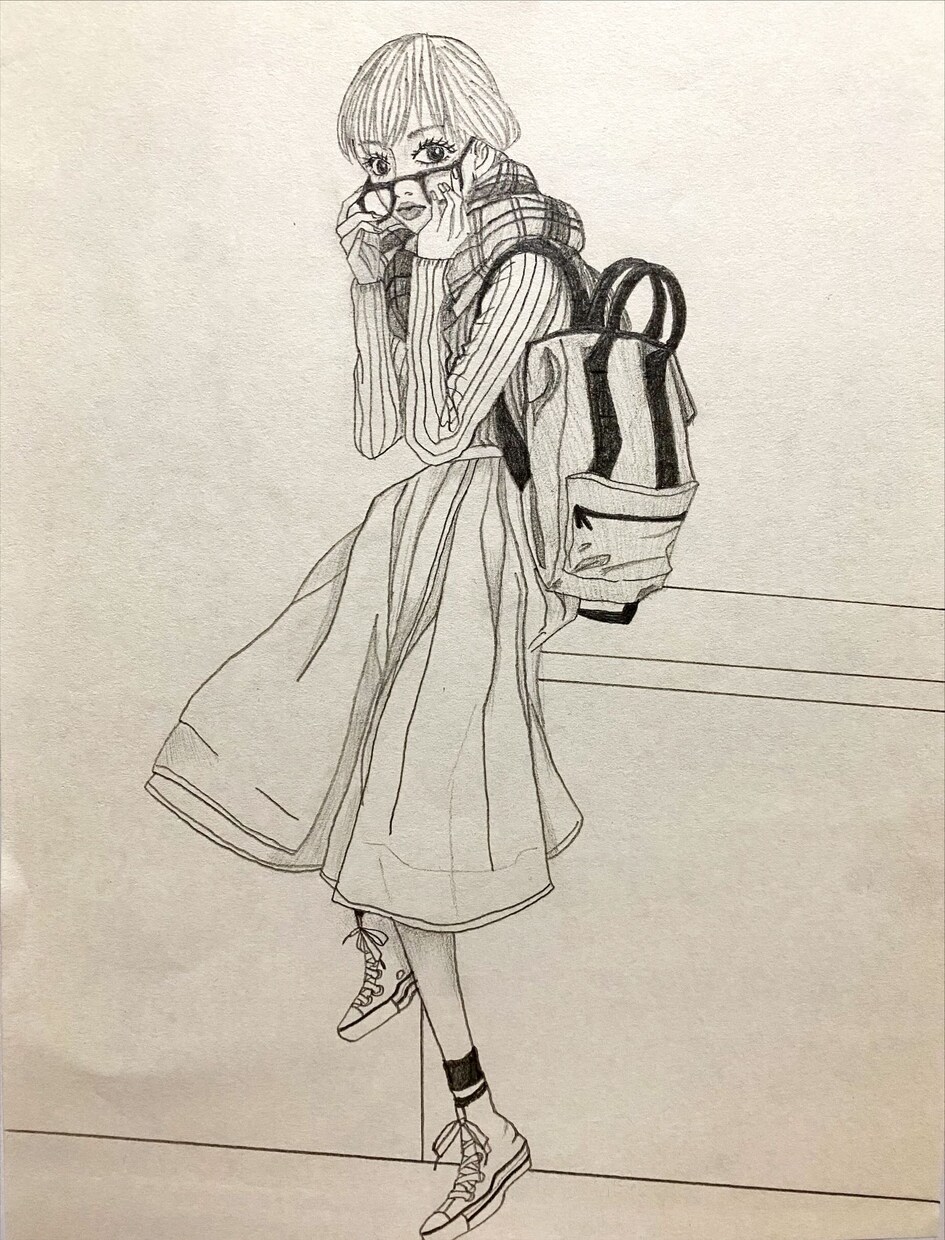 鉛筆･色鉛筆･ボールペンで人物イラストを描きます 顔のイラストから全身のイラストまで。原画郵送可能です。 イメージ5