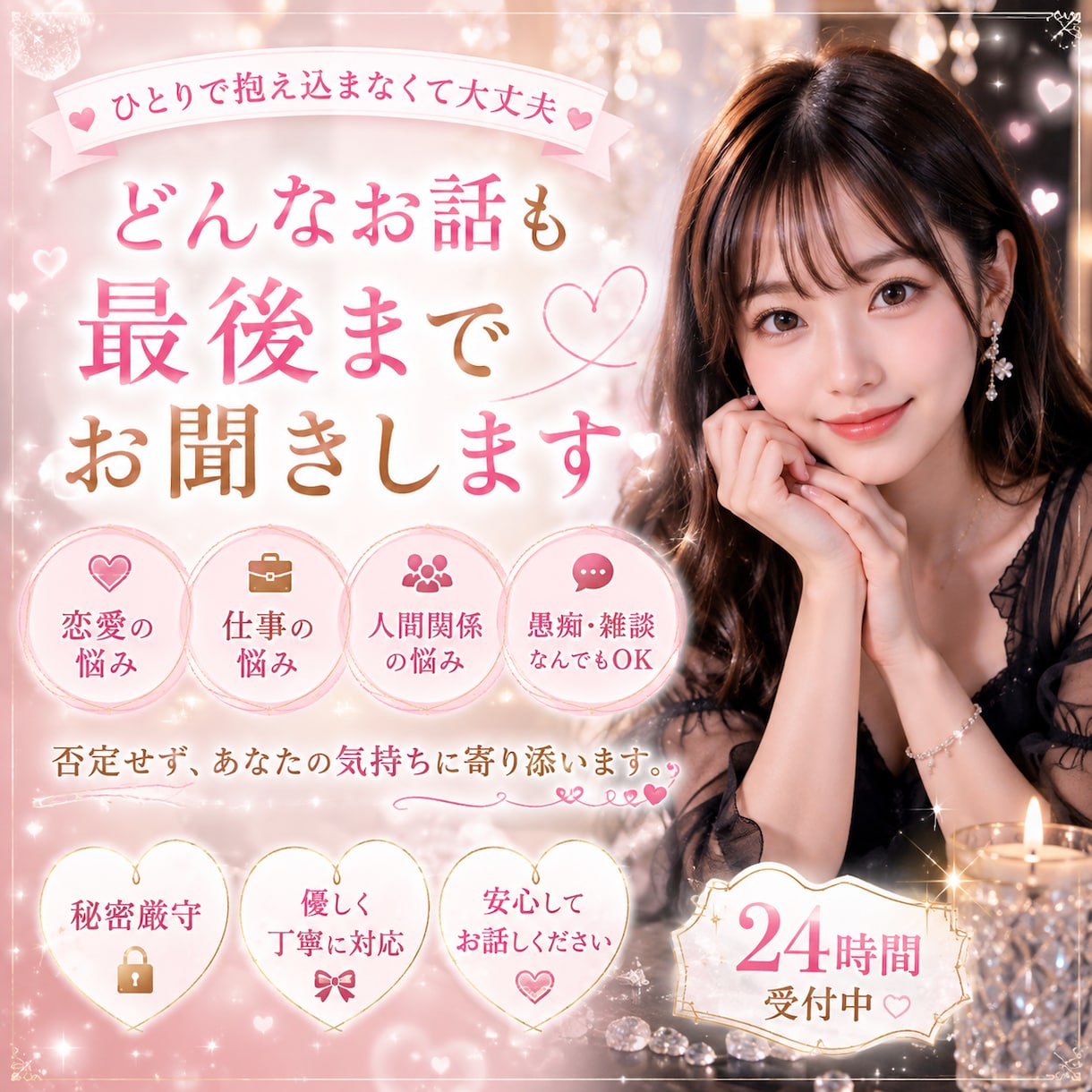 2日間メッセージで寄り添います ひとりで抱え込まなくて大丈夫☺︎ イメージ1