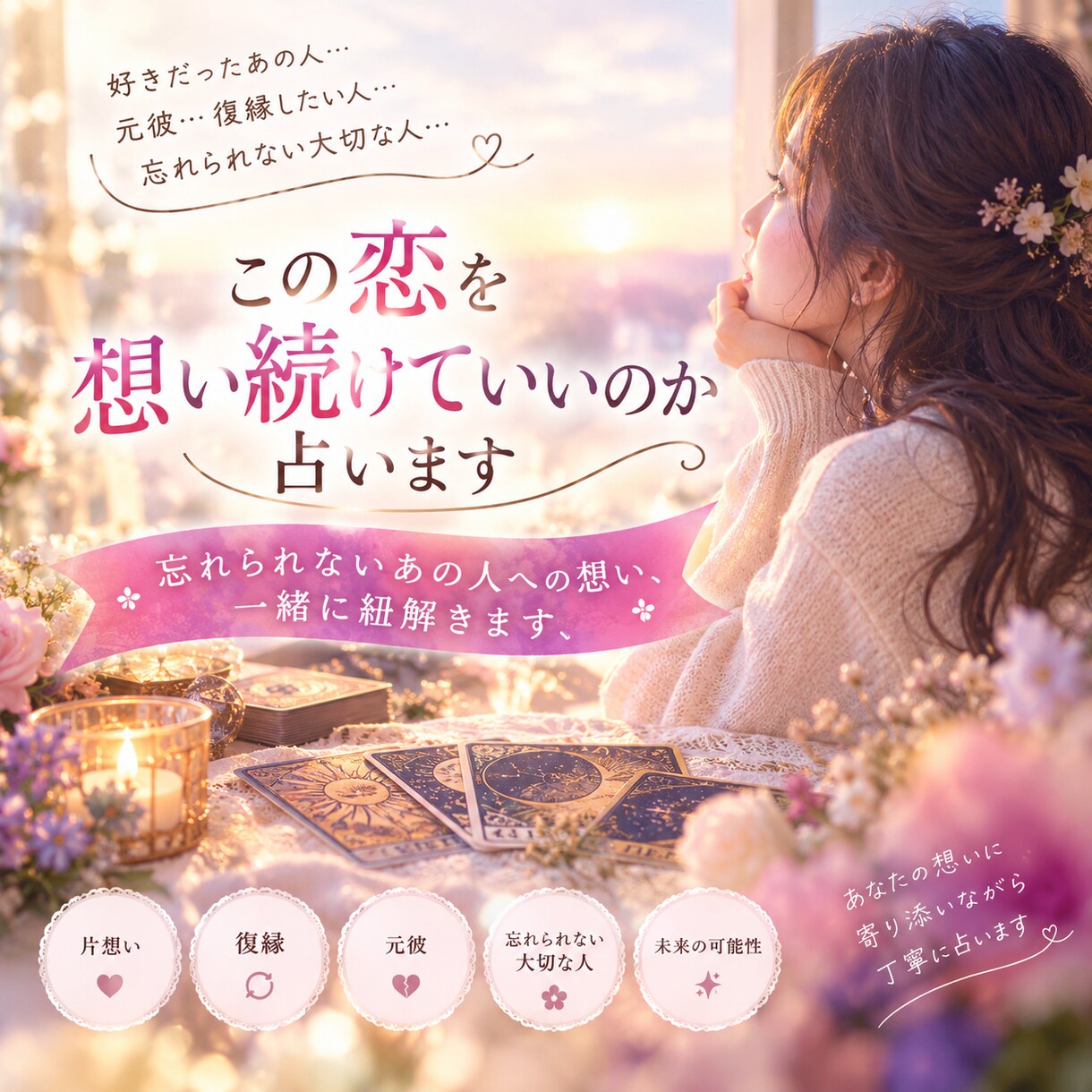 この恋を想い続けていいのか占います 忘れられないあの人への想い、一緒に紐解きます イメージ1