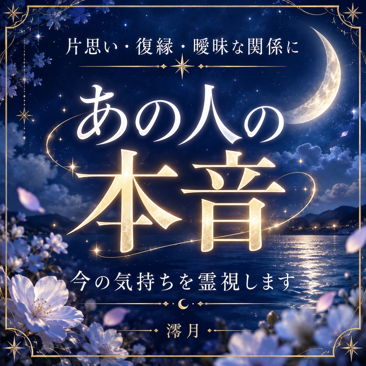 あの人の本音と二人の未来を神託霊視で読み解きます 月明かりのように寄り添い、苦しい恋の行方を丁寧に視ます イメージ1