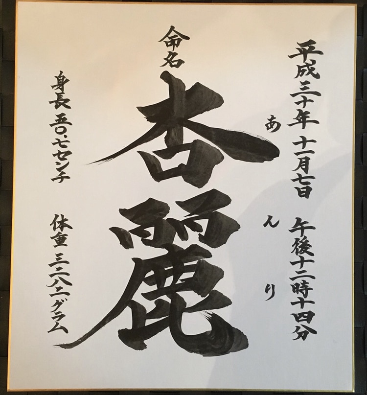 シンプルな命名書を書道師範が書きます 手書きの命名書なので、印刷物と違いあたたかみがでます☆ イメージ2