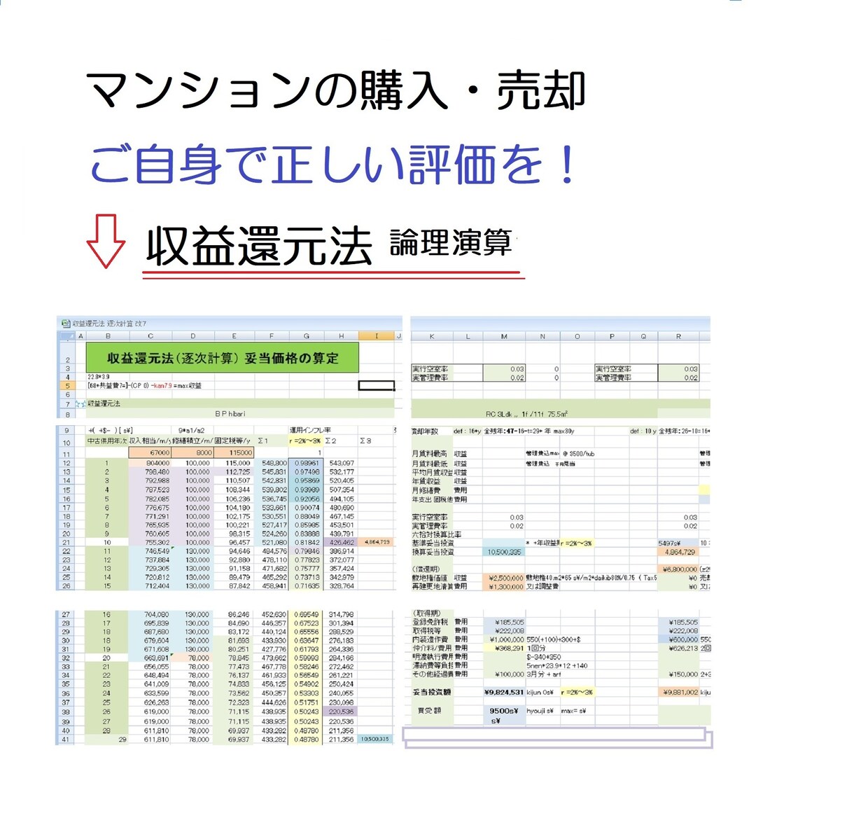 マンション売り買い、その価格・ご自分で評価できます 中古マンション価格を「収益還元法」で適正に判定しましょう。 イメージ1