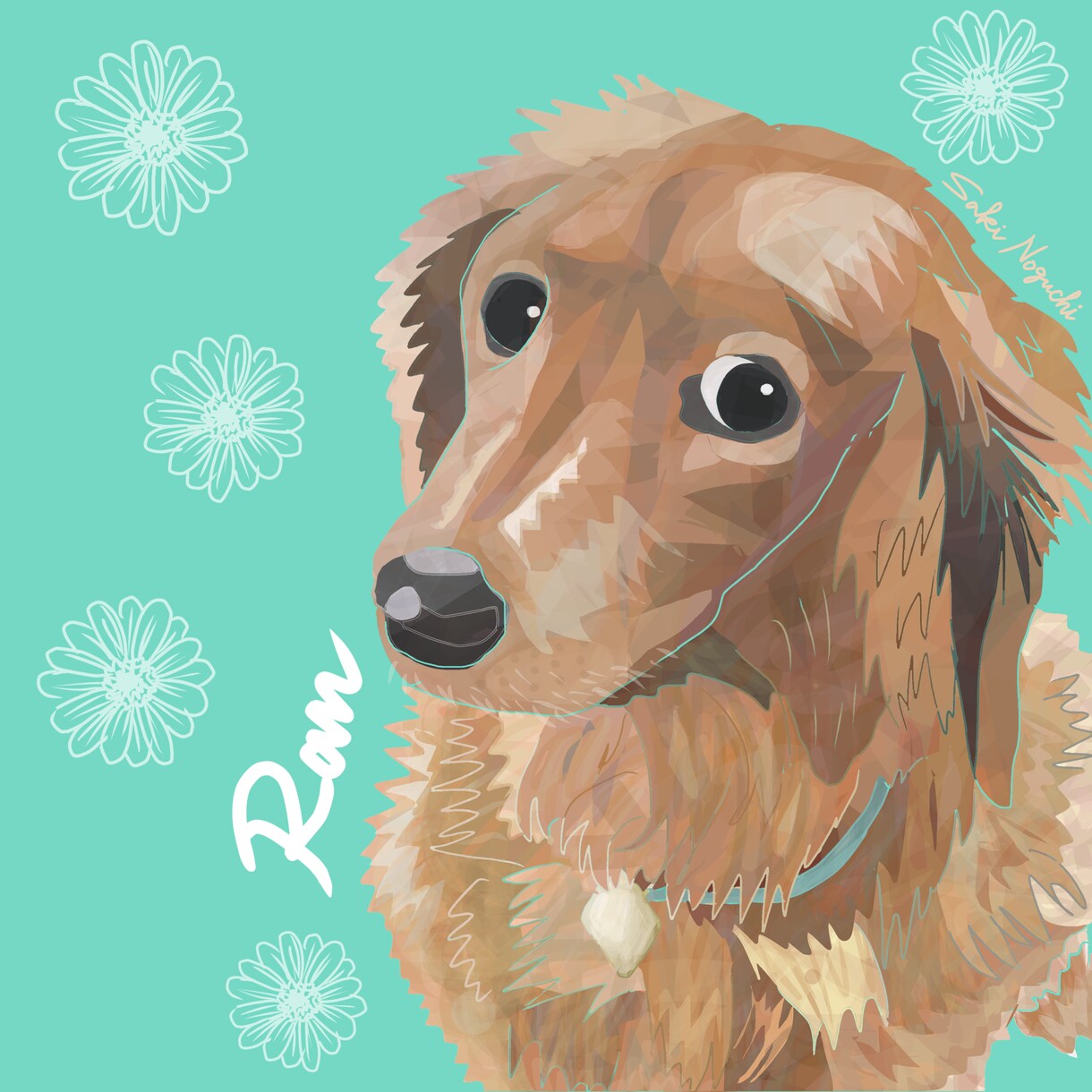 データでお渡し♡ペットの似顔絵をアートに描きます SNSのアイコン、グッズへの加工も自由♪ イメージ8