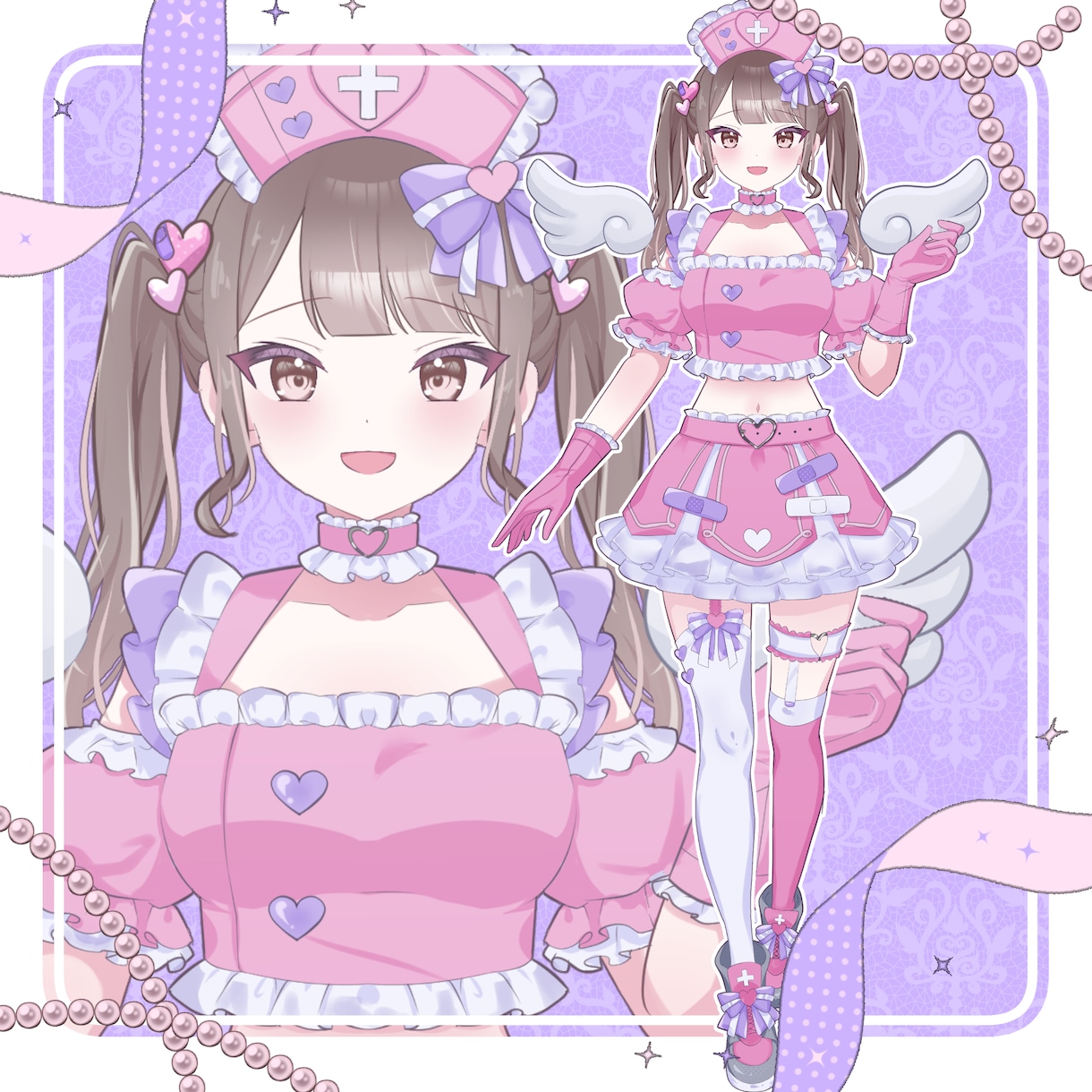 最短翌日！IRIAM◎きゅるんナース立ち絵描きます 配信で使える全身立ち絵！新衣装やデビューイラストに♡ イメージ13