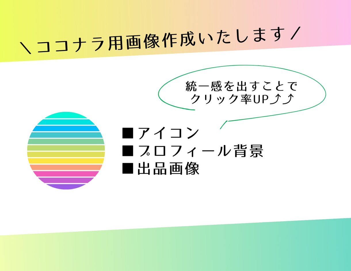 ココナラ用の画像作成します 出品内容に合わせた画像を作成し、さらに魅力のあるページに♪ イメージ1