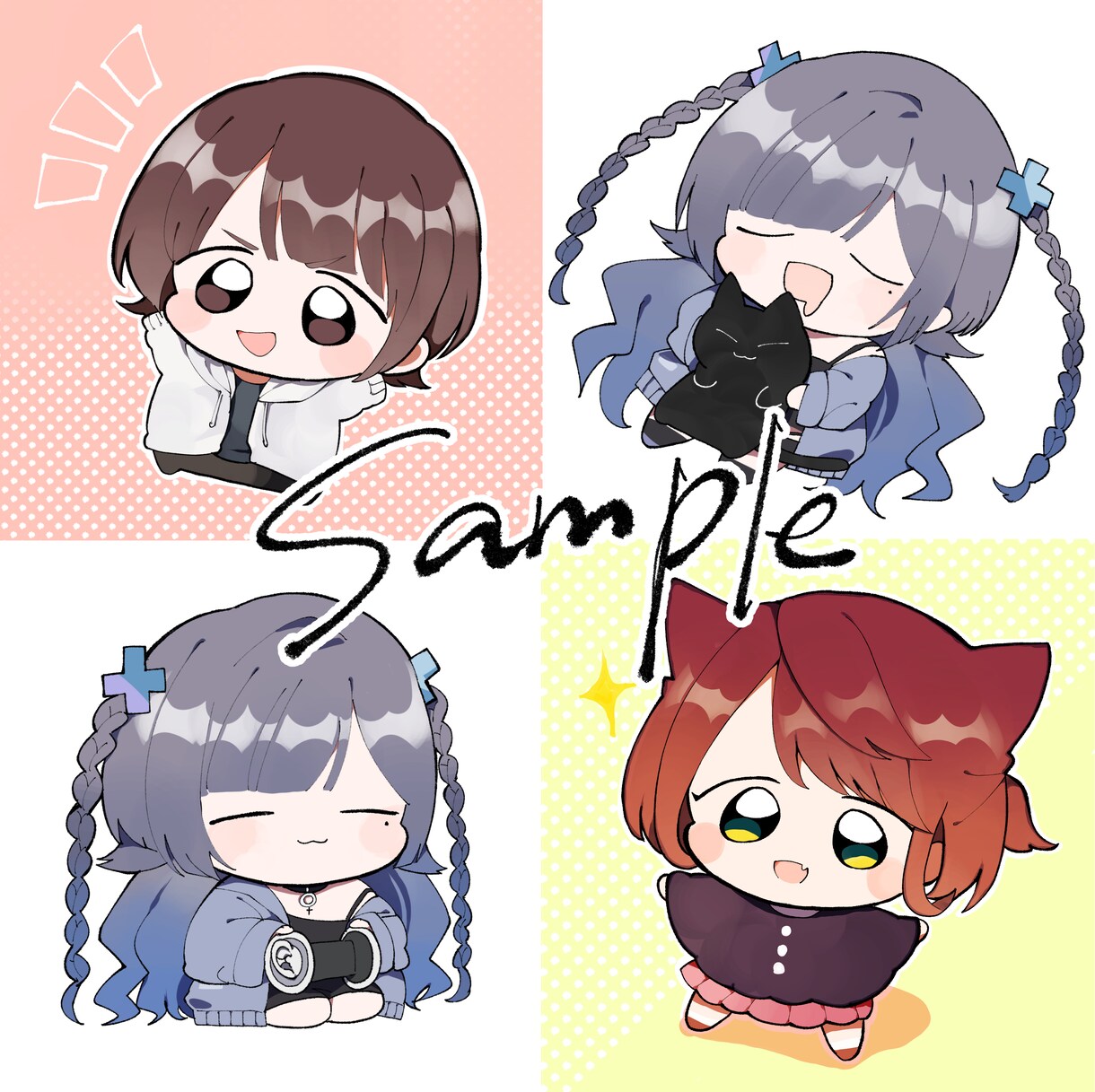 2体ちいちゃいいのち(デフォルメイラスト)描きます ちびキャラです、2体で3000円です。 イメージ4