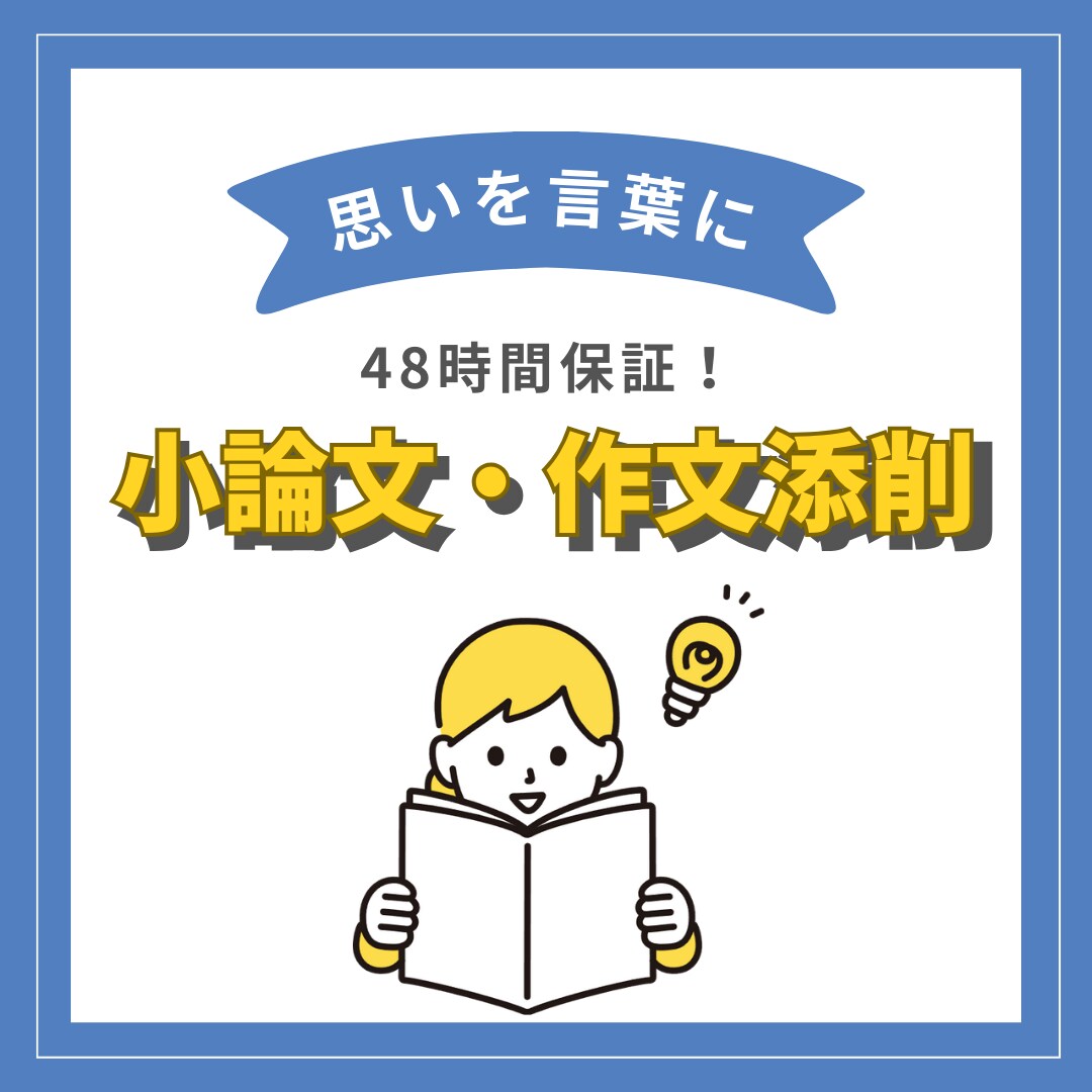 48時間保証！小論文・作文添削します 思いを言葉に。基本に忠実な添削プラン イメージ1