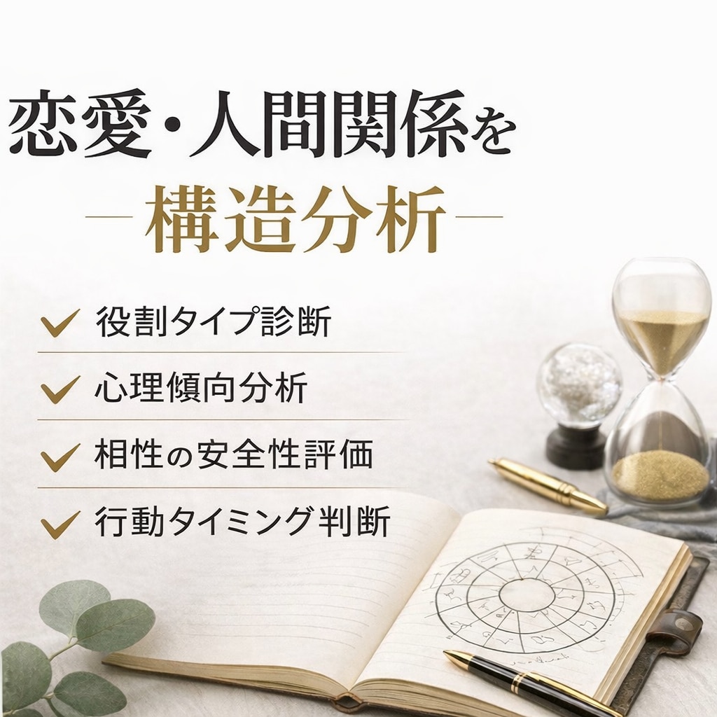 関係が壊れる原因を特定します 役割と長期運気から多角的に解析します イメージ1