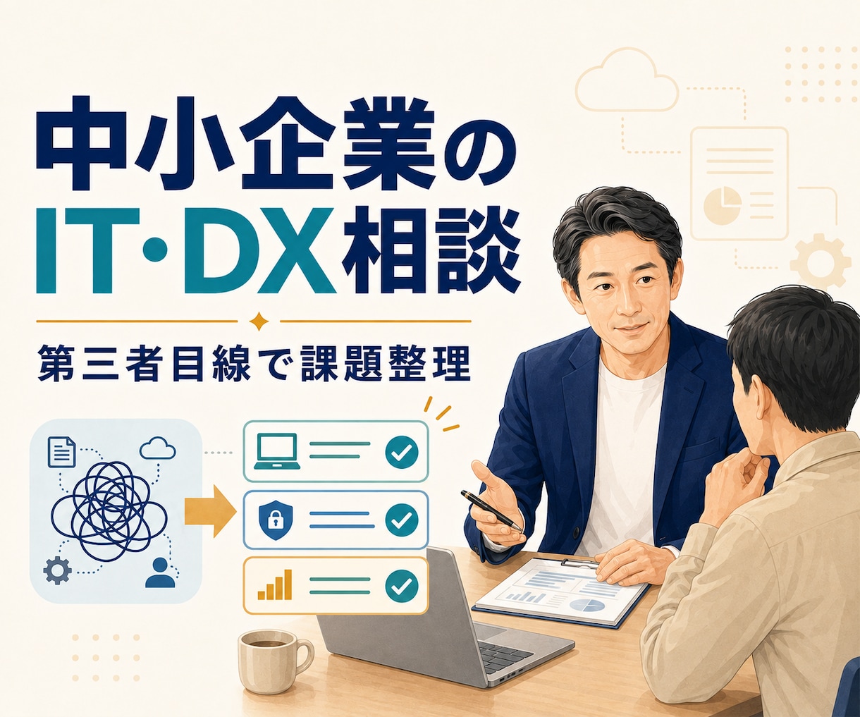 中小企業のIT・DX課題を第三者目線で整理します ベンダーに依存しない立場で、問題点と次の一手を一緒に考えます イメージ1