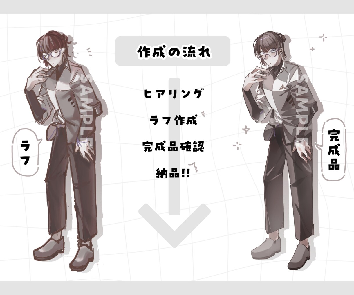 キャラクター立ち絵制作します IRIAM/ゲーム/TRPG/動画等…!!ポップに仕上げます イメージ2