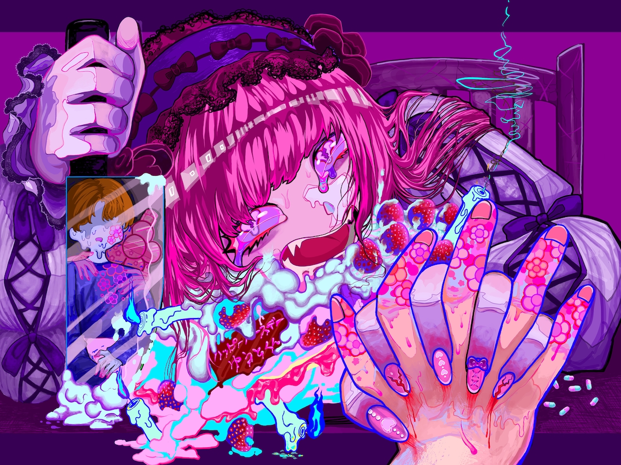 毒のあるかわいい女の子描きます 独自の毒々しくて危うい感じのかわいい女の子をお届けします。 イメージ2