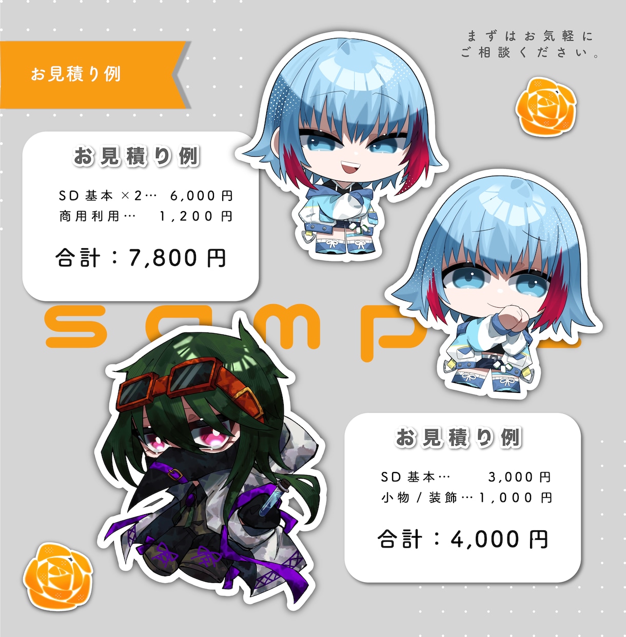 キャンペーン中 ✧ SDキャラ制作いたします あなただけのキャラクターを可愛いSDイラストにします。 イメージ4
