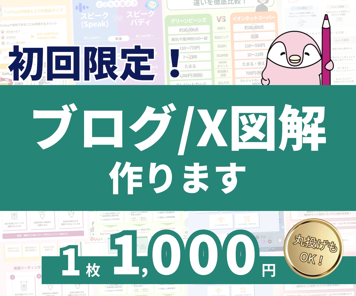 初回限定1,000円！ブログ＆X用図解作成します 丸投げOK！ブログ＆集客のプロが秒で伝わる図解を作ります イメージ1